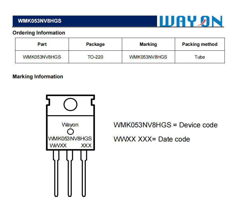 Wayon,维安代理,BMS专用MOS管,WMK053NV8HGS,维安MOS.png