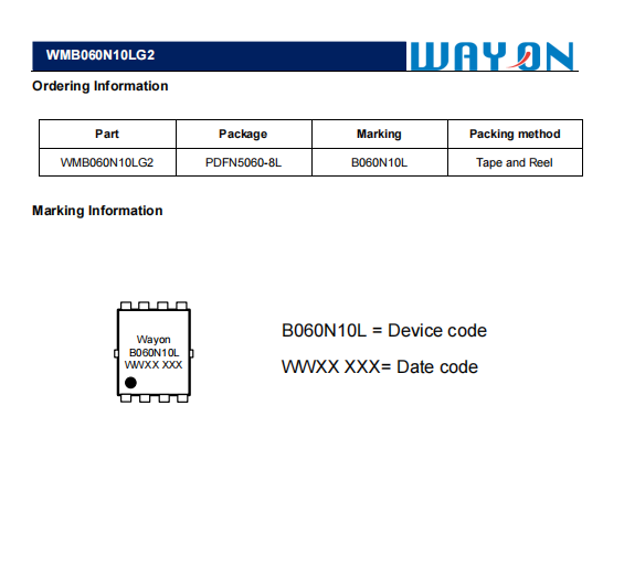 Wayon代理，维安代理，维安中高压MOS管， 维安WMB060N10LGS现货，N沟通MOS管.png