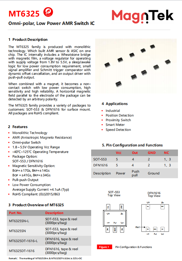 Magntek代理商，麦歌恩一级代理商，磁阻开关系列-MT6325DT，气缸，MT6325规格书.png