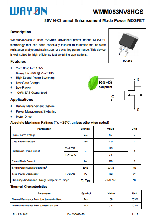 Wayon代理商，维安代理商，BMS单元模块方案，维安MOS管参数，BMS MOS管原理图.png