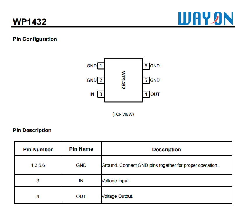 Wayon维安新品推荐，36V OVP过电压保护IC，Over-Voltage Protection lC ， WP1432.png